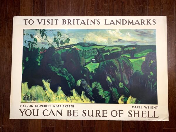 To Visit Britain's Landmarks - Art By Carol Weight (1936) 30x44.5 UK Lithograph Travel Poster LB - Image 2