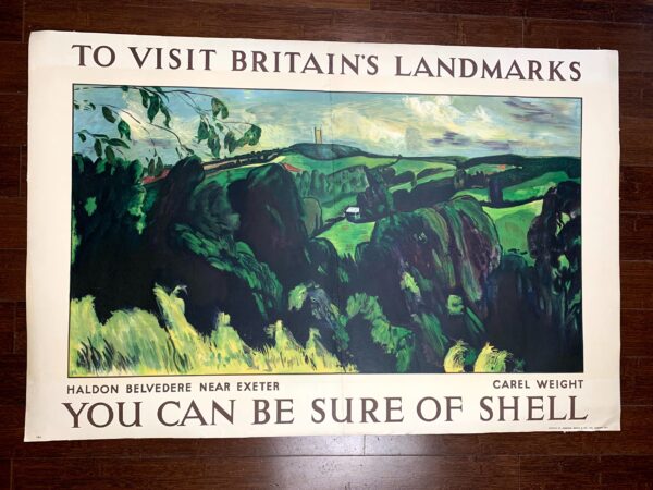 To Visit Britain's Landmarks - Art By Carol Weight (1936) 30x44.5 UK Lithograph Travel Poster LB - Image 6