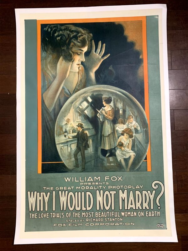 Why I Would Not Marry (1918) US One Sheet Movie Poster LB