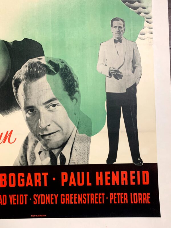 Casablanca - Bogart, Bergman (1946) 24x34 Danish Movie Poster LB - Image 4
