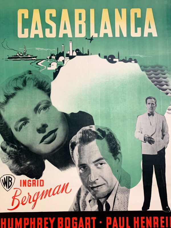 Casablanca - Bogart, Bergman (1946) 24x34 Danish Movie Poster LB - Image 2