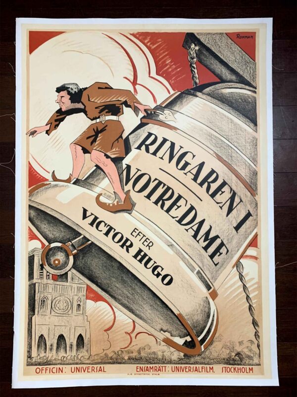 The Hunchback Of Notre Dame - Victor Hugo (1923) Swedish One Sheet Movie Poster LB