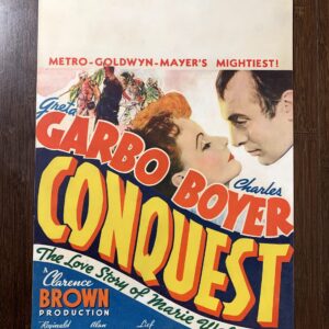 Conquest - Greta Garbo & Boyer (1937) US Window Card Movie Poster