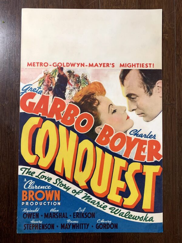 Conquest - Greta Garbo & Boyer (1937) US Window Card Movie Poster