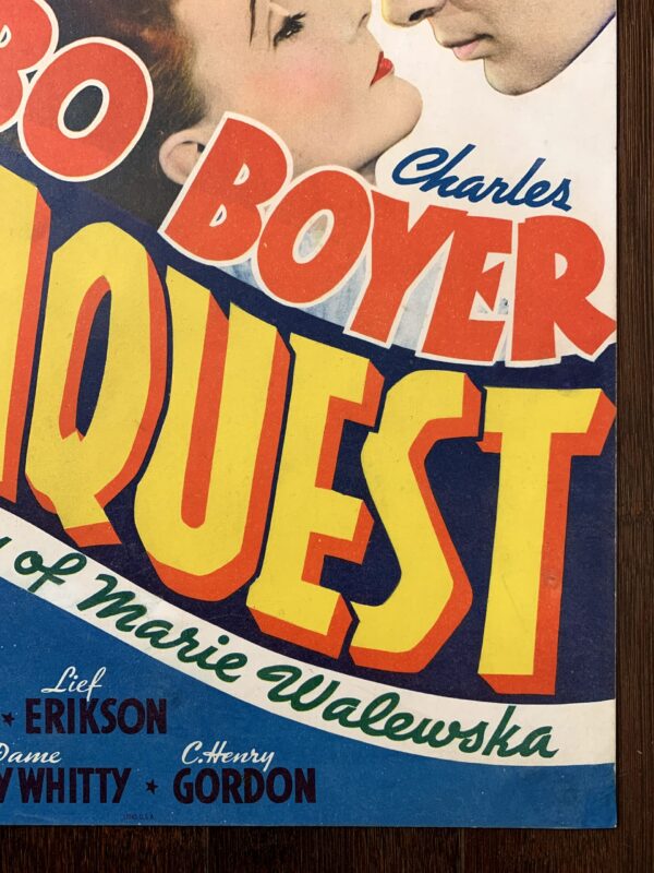 Conquest - Greta Garbo & Boyer (1937) US Window Card Movie Poster - Image 3