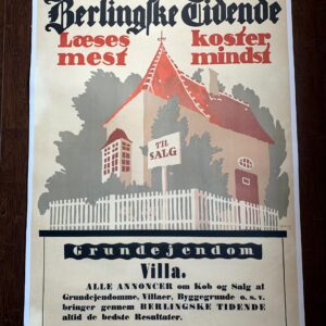 Annoncer Villa - Art By Thor Bogelund Jensen (1918) 23.25x34.5 Danish Advertising Poster LB
