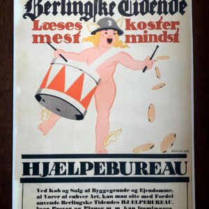 Annoncer - Hjaelpebureau - Art By Thor Bogelund Jensen (1918) 23.25x34.5 Danish Advertising Poster LB