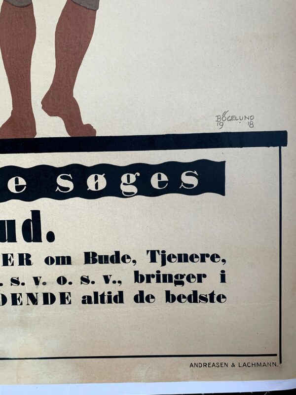 Annoncer Bud - Art By Thor Bogelund Jensen (1918) 23.25x34.5 Danish Advertising Poster LB - Image 2