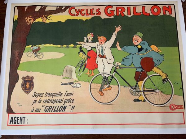 Cycles Grillon - Art By Hans Thor (1900) 39x54 French Advertising Poster LB