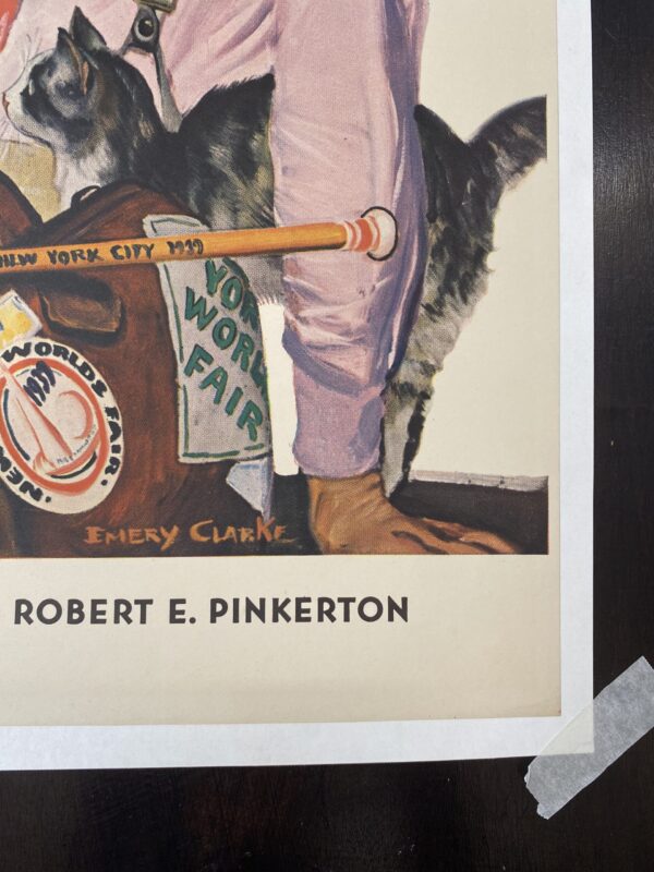 21.5x27.5 1939 Newstand Poster Saturday Evening Post - Art By Emery Clarke world’s Fair Traveler LB - Image 3