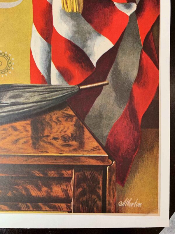 21.75x28 1944 Newstand Poster Saturday Evening Post - Art By John Atherton commemorating Lincoln’s Birthday LB - Image 4