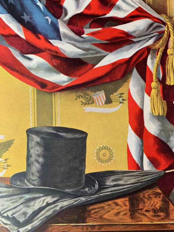 21.75x28 1944 Newstand Poster Saturday Evening Post - Art By John Atherton commemorating Lincoln’s Birthday LB - Image 6