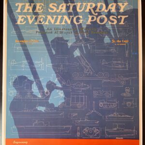 22x27.5 1941 Newstand Poster Saturday Evening Post - Art By Harold Werneke machinery Of War LB