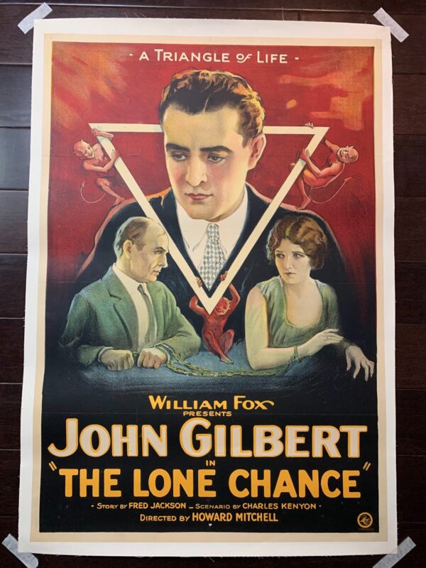 The Lone Chance - John Gilbert (1924) 27.5x40 US One Sheet Silent Movie Poster LB