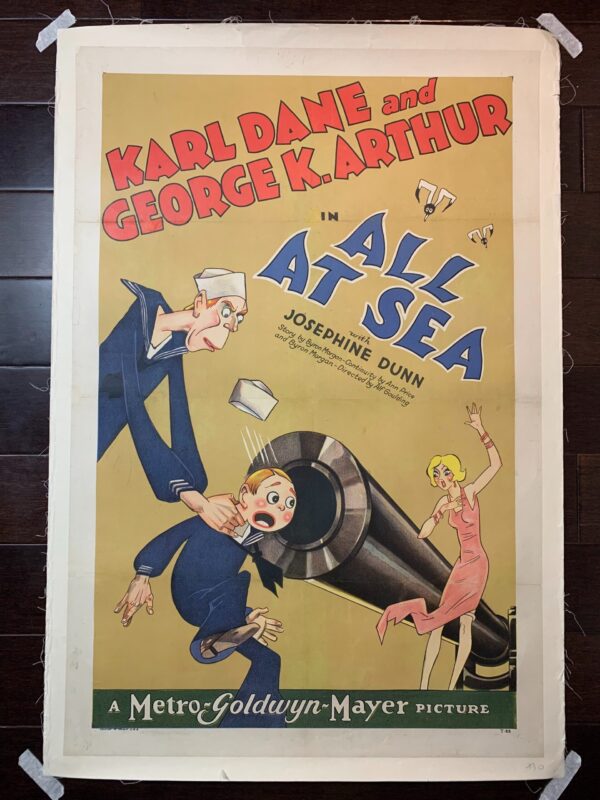 All At Sea - Karl Dane (1929) US One Sheet Silent Movie Poster LB
