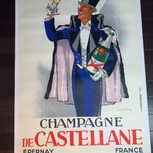 Champagne De Castellene - Art By Leon Dupin (1930) 39.375x55.25 French Poster LB