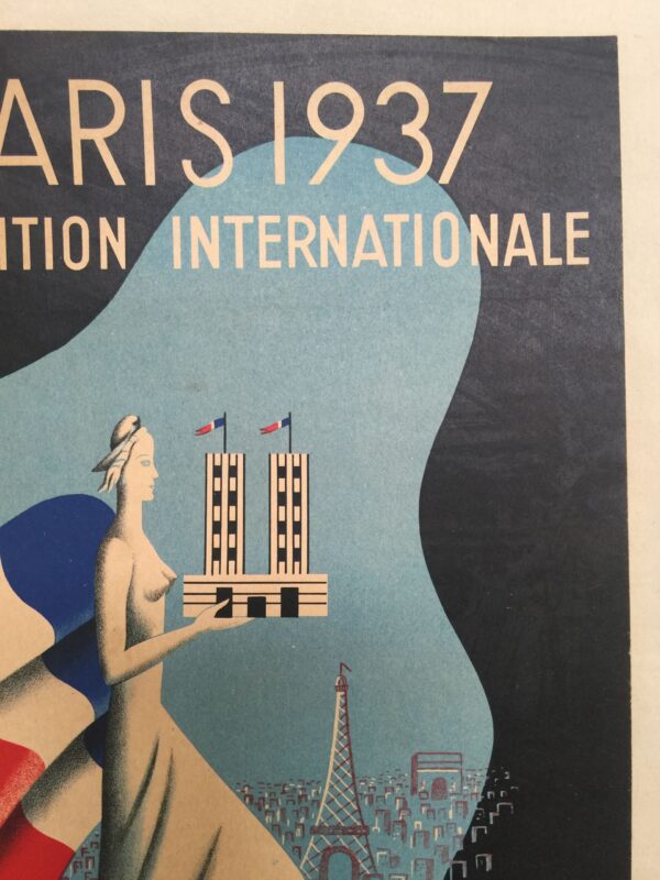 Paris 1937 - Art By Bouissoud (1937) 9.875x18 French Exposition Poster LB - Image 4