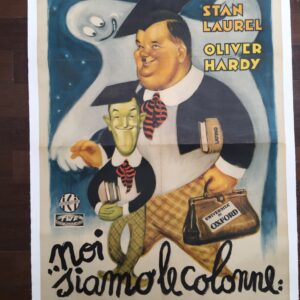 Chump At Oxford - Laurel And Hardy (1950's) 28x39 Italian Movie Poster LB