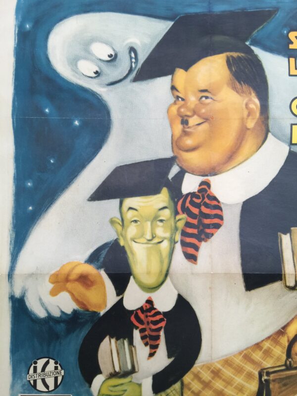 Chump At Oxford - Laurel And Hardy (1950's) 28x39 Italian Movie Poster LB - Image 3