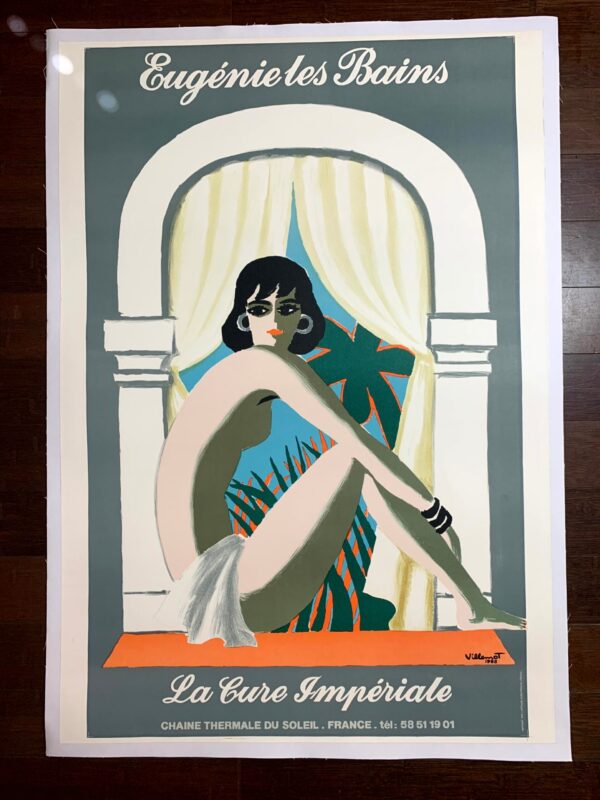 Eugenie Les Bains - Art By Villemot (1988) 27.75x39.75 French Advertising Poster LB