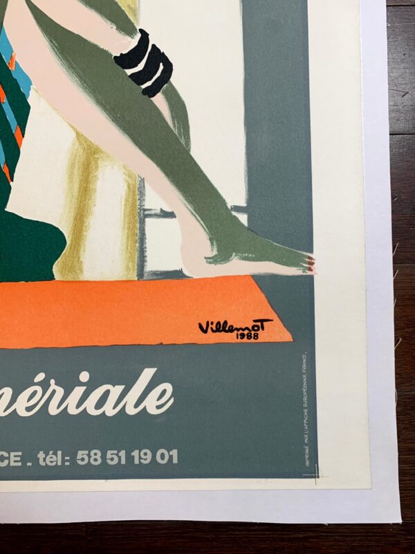 Eugenie Les Bains - Art By Villemot (1988) 27.75x39.75 French Advertising Poster LB - Image 2