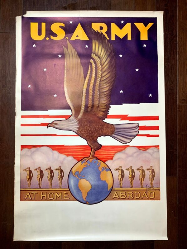 U.S. Army At Home Abroad - Art By Tom Woodburn (1940's) 25x38 US WWII Poster