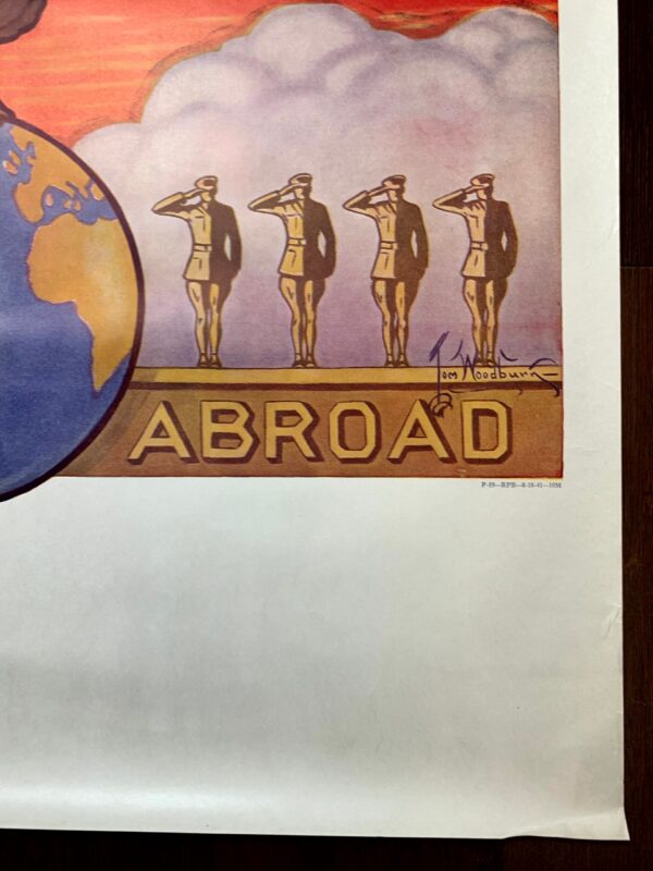 U.S. Army At Home Abroad - Art By Tom Woodburn (1940's) 25x38 US WWII Poster - Image 5