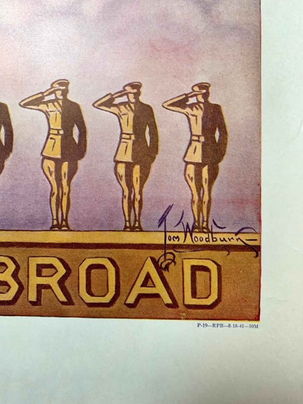U.S. Army At Home Abroad - Art By Tom Woodburn (1940's) 25x38 US WWII Poster - Image 6