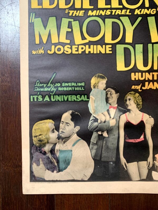 Melody Lane - Eddie Leonard (1929) US Insert Movie Poster - Rare! - Image 2
