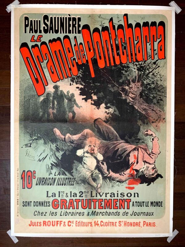 Drame De Pontcharra - Art By Cheret (1885) 33x47.6 French Theater Poster LB