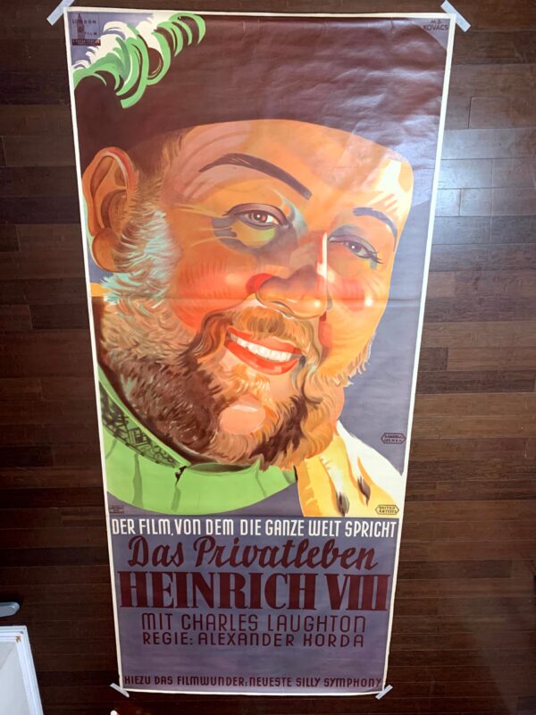 The Private Life Of Henry VIII - Art By Margite Kováts (1933) 49.2x108.2 Austrian Movie Poster LB - Image 2