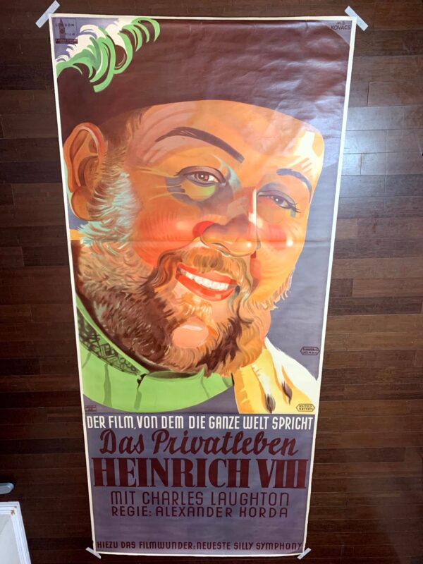 The Private Life Of Henry VIII - Art By Margite Kováts (1933) 49.2x108.2 Austrian Movie Poster LB - Image 3