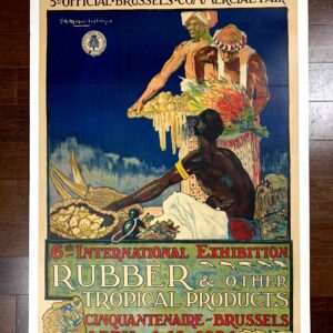 Rubber & Other Tropical Products - Art By Paul-Auguste (1924) 25.5x39.25 UK Advertising Lithograph LB