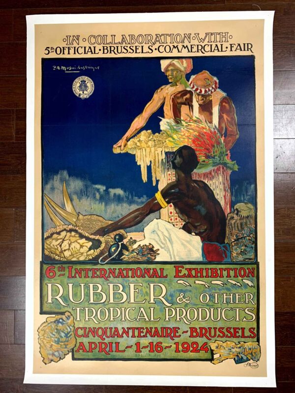 Rubber & Other Tropical Products - Art By Paul-Auguste (1924) 25.5x39.25 UK Advertising Lithograph LB
