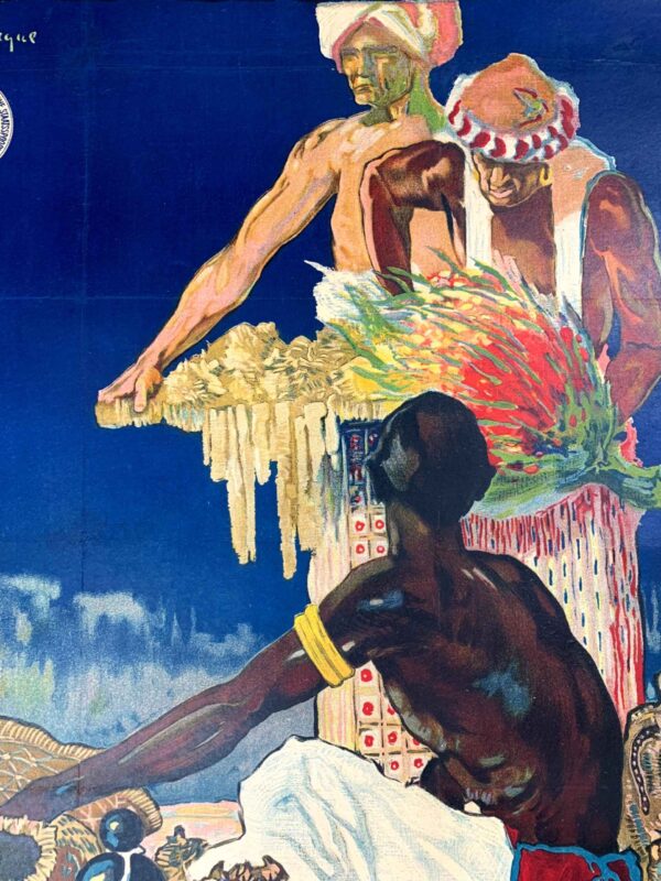 Rubber & Other Tropical Products - Art By Paul-Auguste (1924) 25.5x39.25 UK Advertising Lithograph LB - Image 6