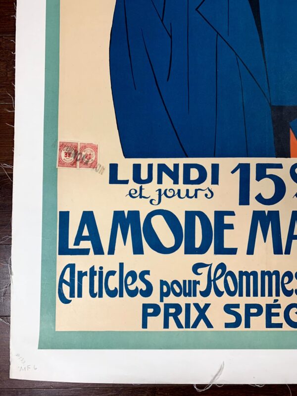 La Mode Masculine - Art By Margi (1932) 24x38 Belgian Advertising Poster LB - Image 5