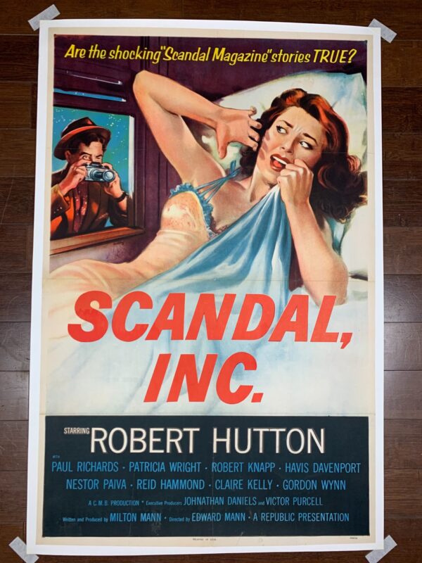 Scandal Inc. - Robert Hutton (1956) One Sheet Movie Poster LB