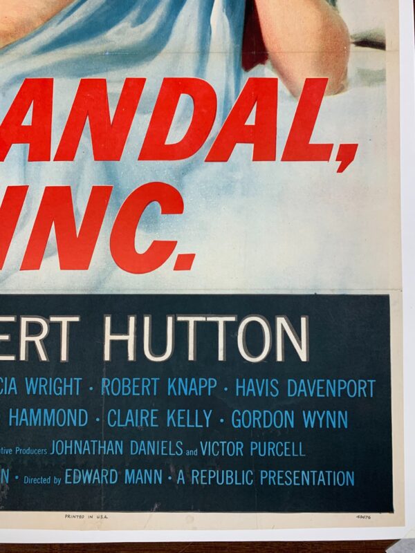 Scandal Inc. - Robert Hutton (1956) One Sheet Movie Poster LB - Image 5