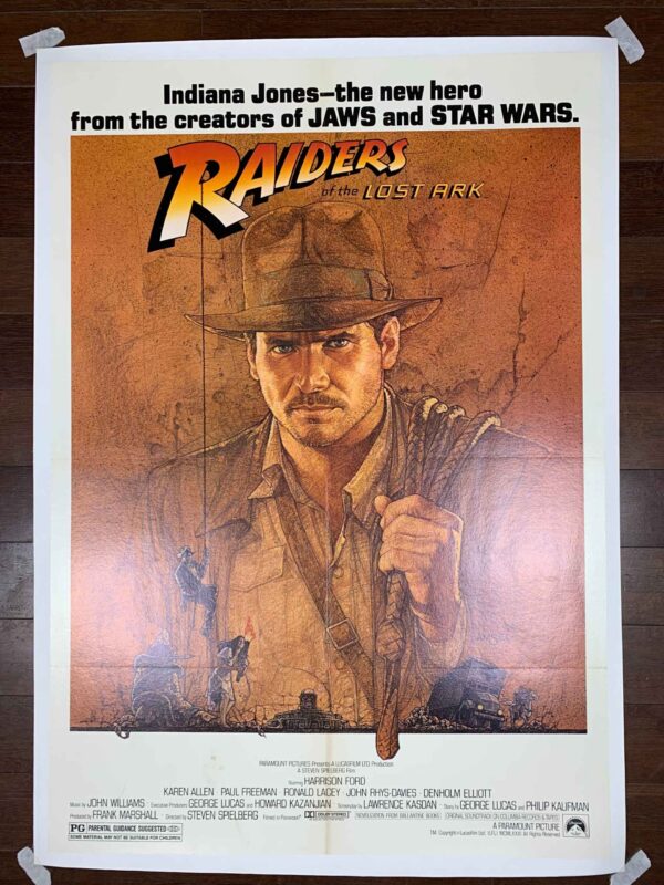 Raiders of The Lost Ark - Harrison Ford (1981) US One Sheet Movie Poster LB
