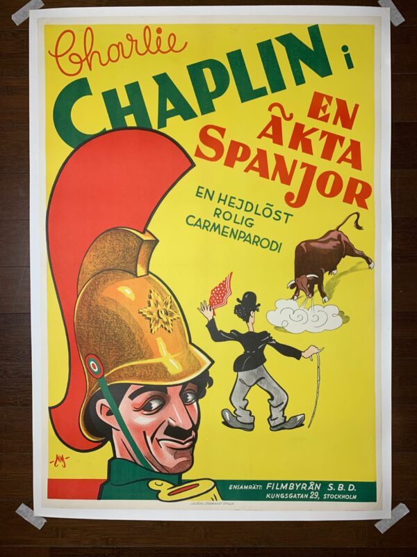 Burlesque on Carmen - Charlie Chaplin (1931) 27.5x39.5 Swedish Movie Poster LB