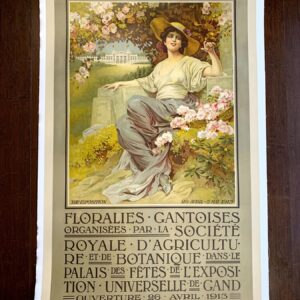 Floralies Gantoises - Belgian State Railways - De Rycker & Mendel (1913) 25.125x40 Belgian Exhibition Poster LB