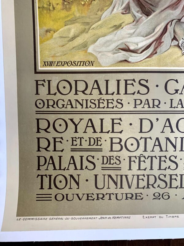 Floralies Gantoises - Belgian State Railways - De Rycker & Mendel (1913) 25.125x40 Belgian Exhibition Poster LB - Image 2