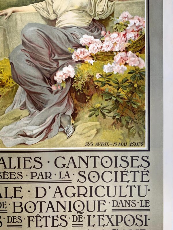 Floralies Gantoises - Belgian State Railways - De Rycker & Mendel (1913) 25.125x40 Belgian Exhibition Poster LB - Image 4