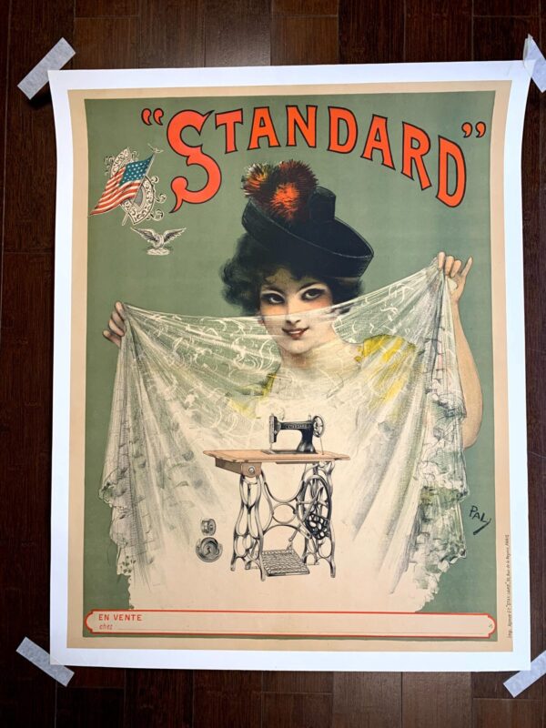 Standard Sewing Machine - Art By Pal (1900) 24.5x31 French Advertising Poster LB