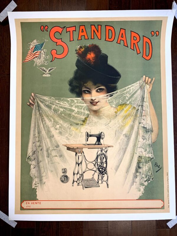 Standard Sewing Machine - Art By Pal (1900) 24.5x31 French Advertising Poster LB - Image 3