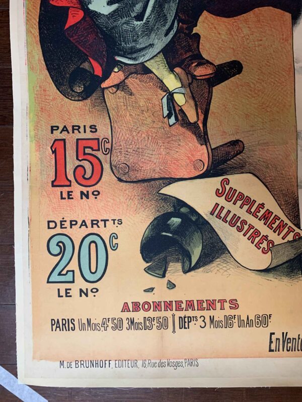 Gil Blas Literary Newspaper (1918) 36.25x49.25 French Advertising Poster LB - Image 5