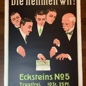 Ecksteins No. 5 Cigarettes (1920's) 34.75x48 German Advertising Poster LB