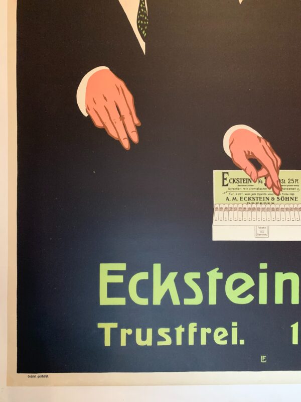 Ecksteins No. 5 Cigarettes (1920's) 34.75x48 German Advertising Poster LB - Image 3