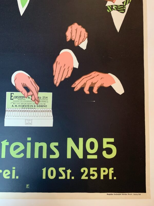 Ecksteins No. 5 Cigarettes (1920's) 34.75x48 German Advertising Poster LB - Image 4