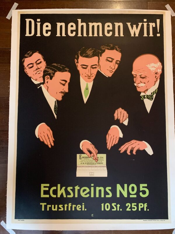 Ecksteins No. 5 Cigarettes (1920's) 34.75x48 German Advertising Poster LB - Image 6